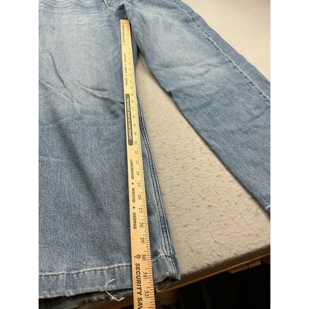 Hollister Wide Leg Super Baggy Jeans Med Wash Relaxed Fit 34x34 Mens Blue Denim